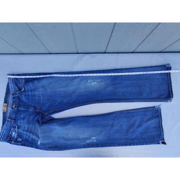 Vtg BKE Carson Jeans 36 X-Long Distressed Ripped Whiskered Denim Straight Leg - Picture 13 of 13
